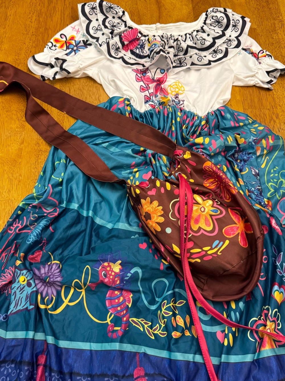 Disney Encanto Mirabel Madrigal Costume with Crossbody Bag